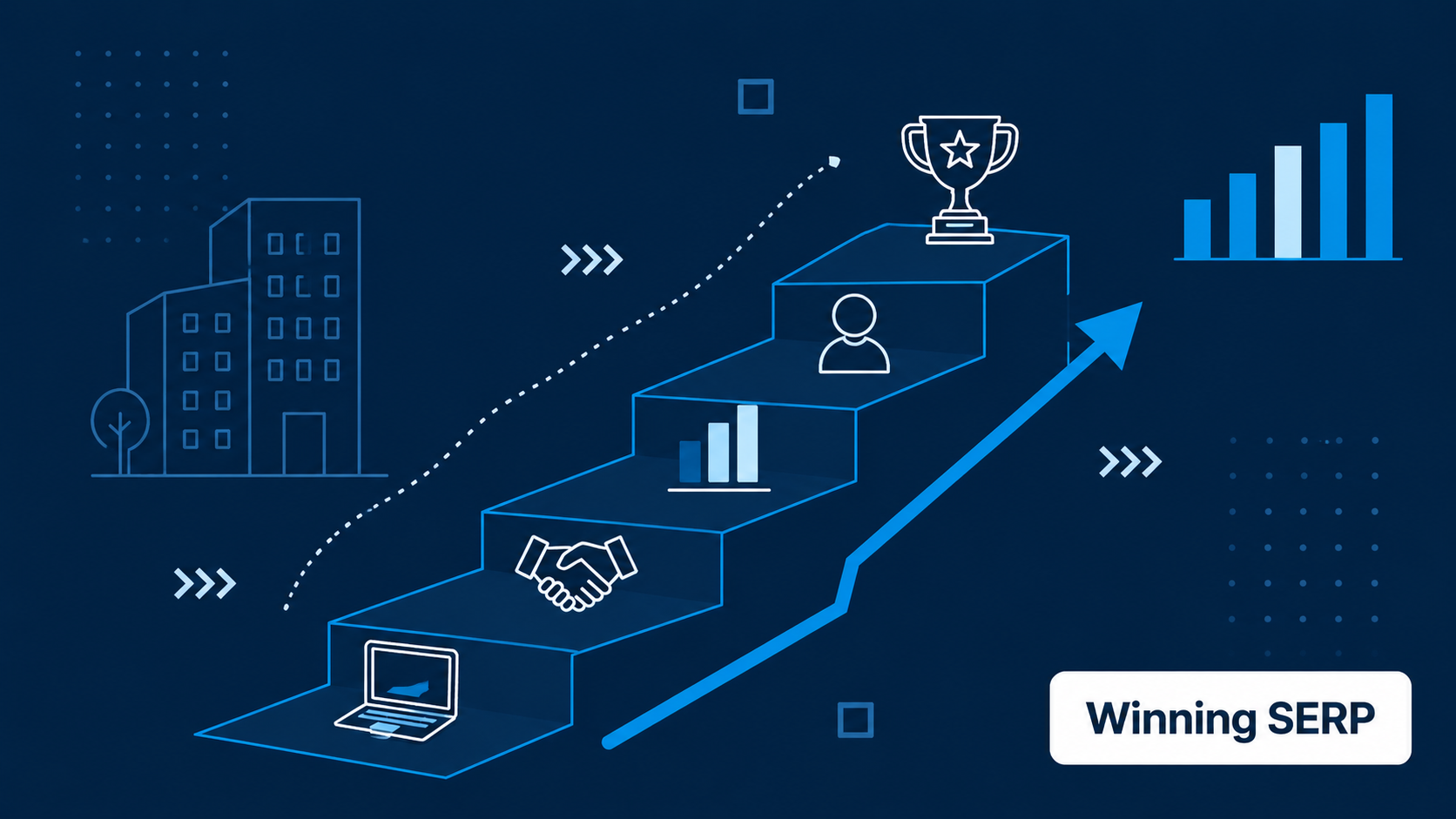 SEO business startup roadmap with agency systems, strategy dashboards, team roles, and growth milestones